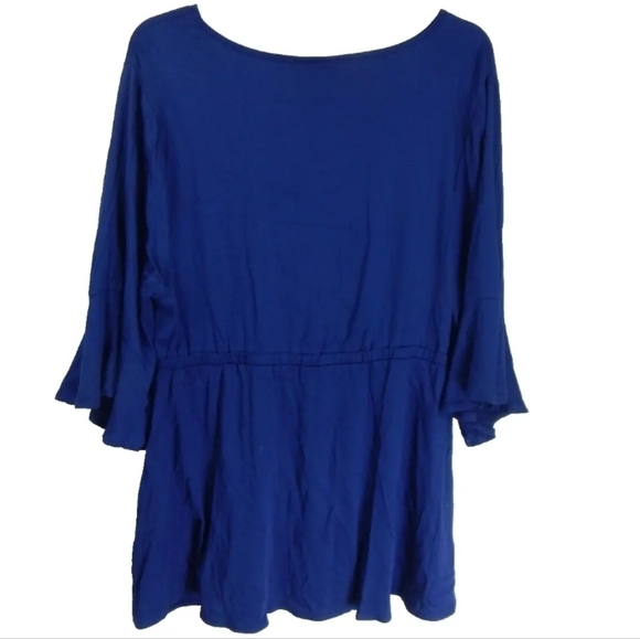 Torrid Blue Surplice Babydoll Top - Picture 3 of 3